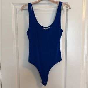 Scoop Neck One-Piece Bodysuit - Royal Blue